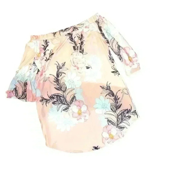 Beautiful Off shoulder Pink Dress with flowers - Picture 1 of 4